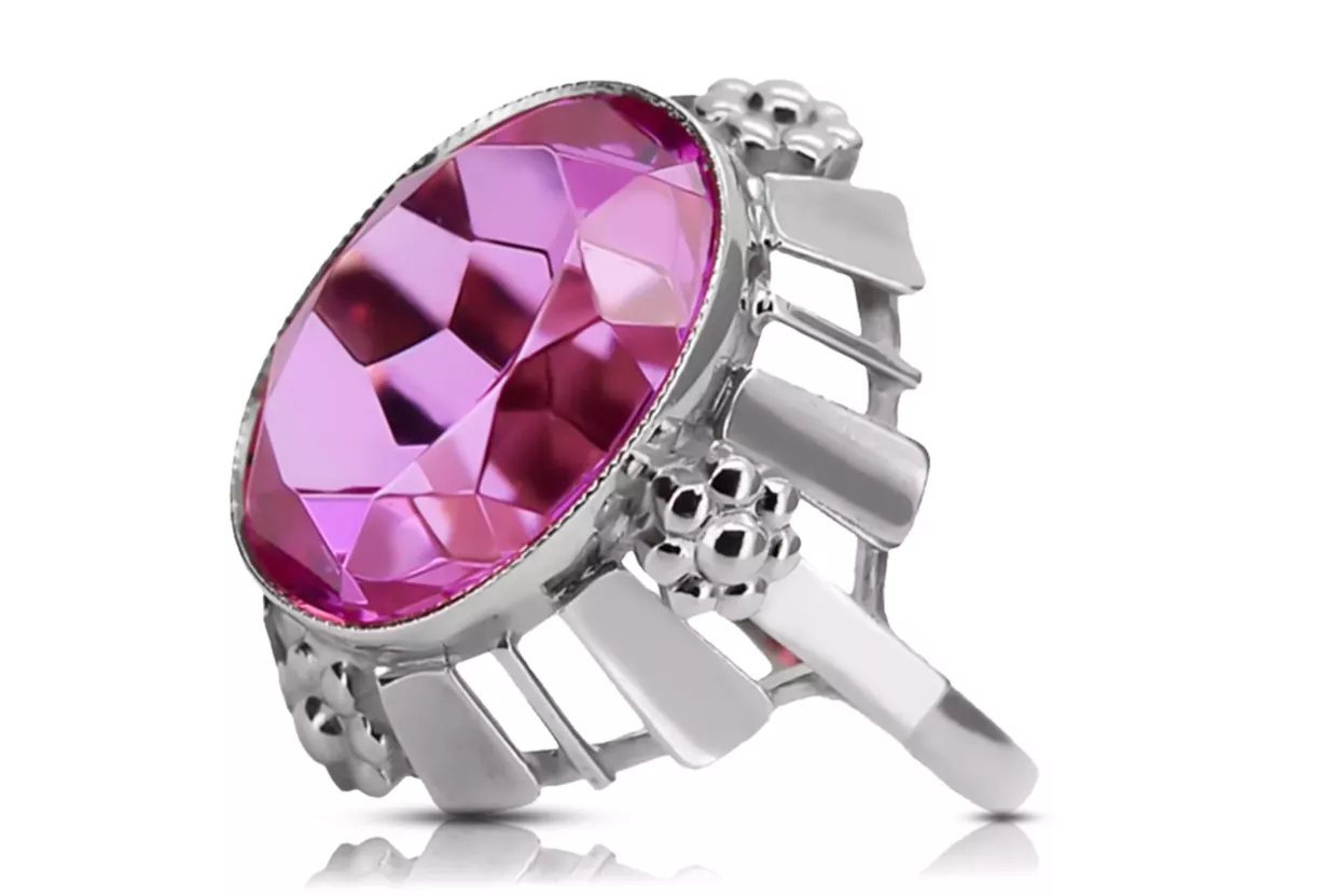 Vintage Jewlery Ring Amethyst Sterling silver 925 vrc043s